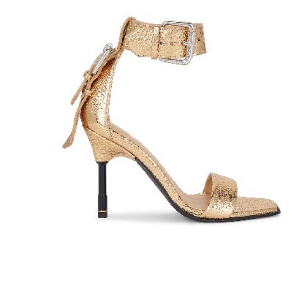 Allsaints noir shimmer sandal in metallic gold